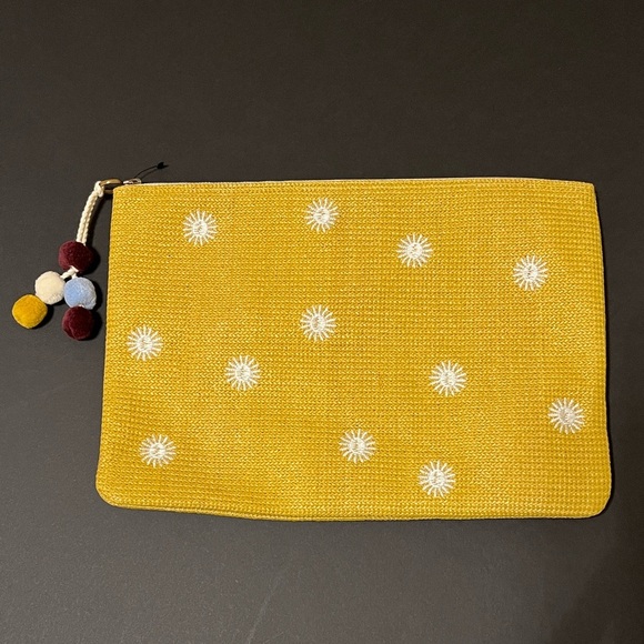 Madewell Sunny Clutch, yellow, zipper closure 12”x8.5” - Picture 5 of 11